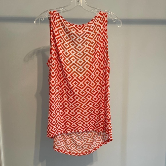 MICHAEL Michael Kors Orange and White Scoop Neck Tank Size‎ Large PreOwned - Picture 3 of 7
